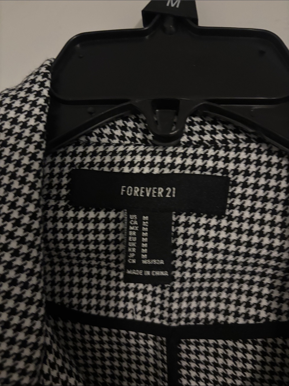 Forever 21 Black & White Houndstooth Coat - Picture 2 of 3
